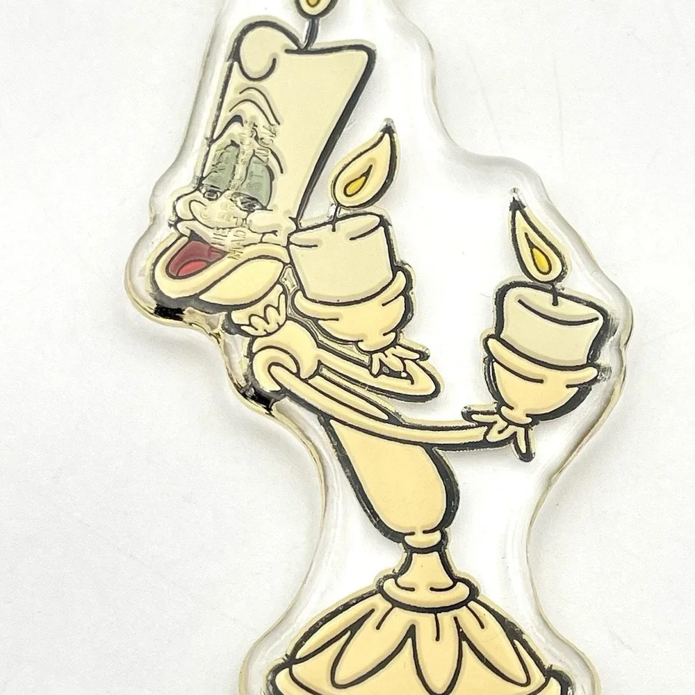 Vintage 1990s‎ Disney Beauty and the Beast Lumiere Brabo Group Acrylic Keychain